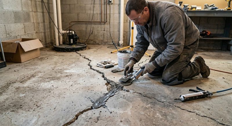 Cracked Basement Floor Repair in Winder, GA